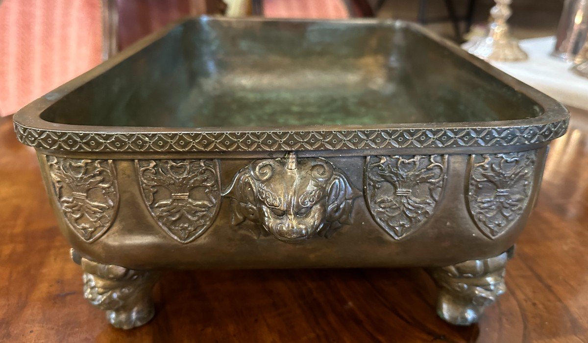 Bronze Bonsai Planter With Fo Dogs Japan Meiji Period Late 19th Century-photo-2