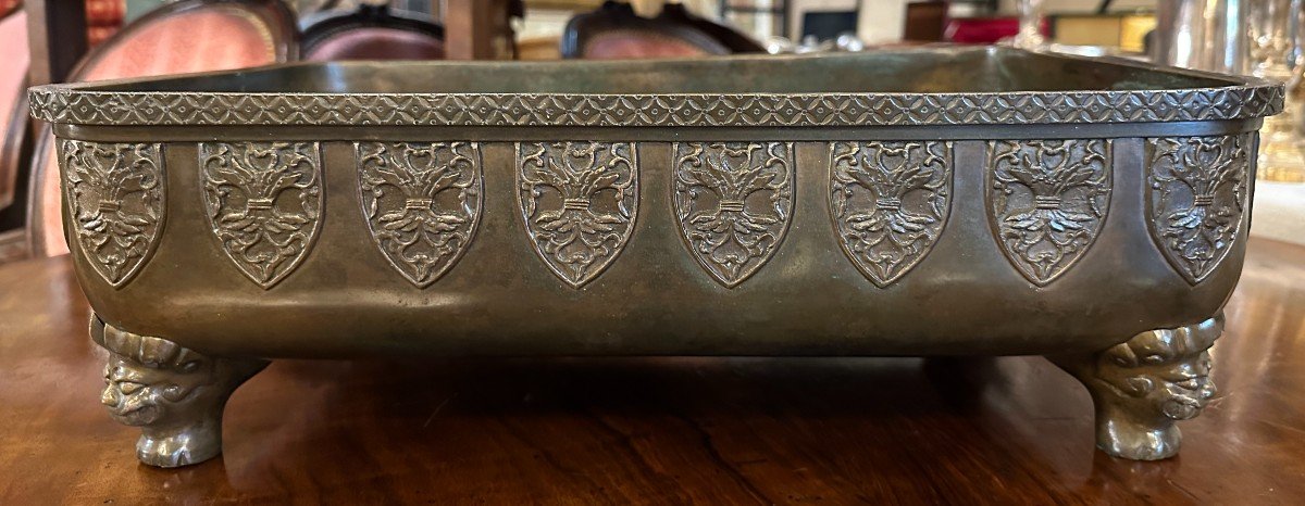 Bronze Bonsai Planter With Fo Dogs Japan Meiji Period Late 19th Century-photo-4