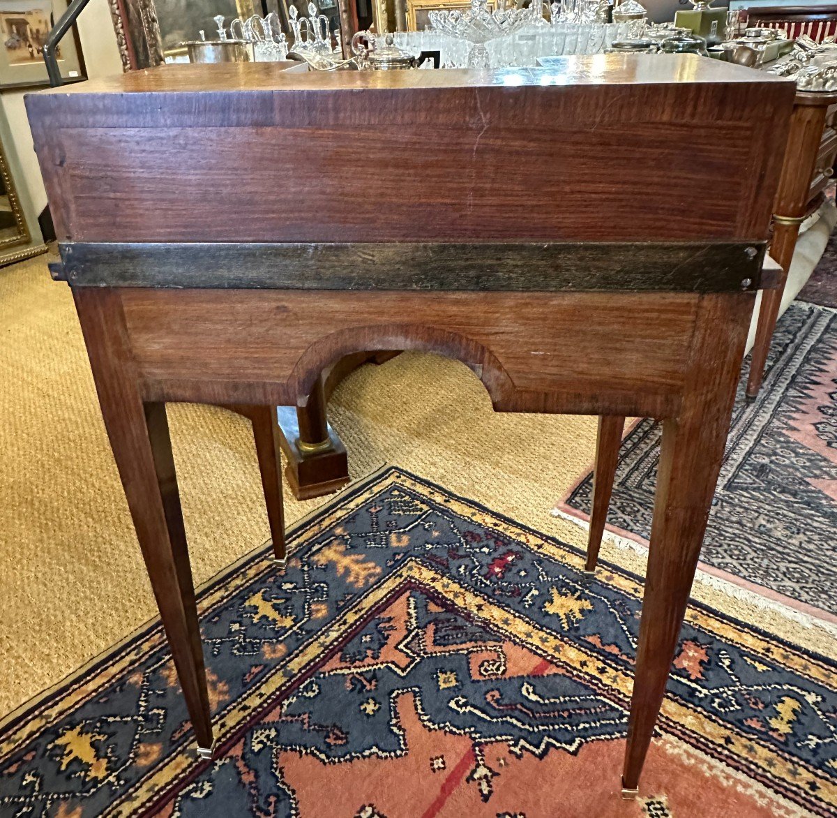 Petite Bureau De Dame à Système Marqueterie De Style Louis XVI Époque Napoléon III XIXème-photo-4