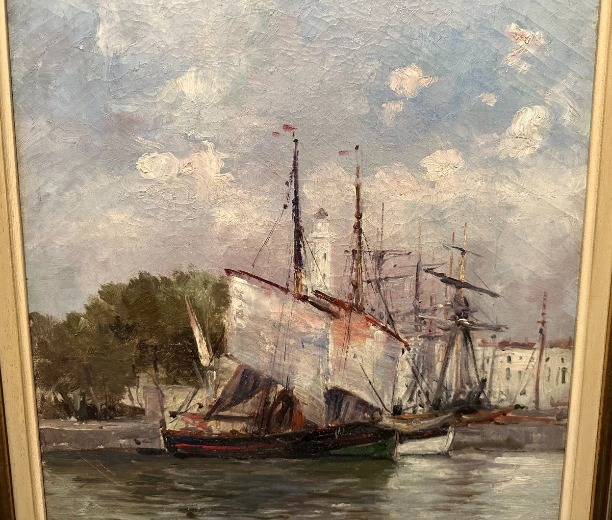 Painting Port Of La Rochelle Yacht Basin By Furcy De Lavault-photo-4