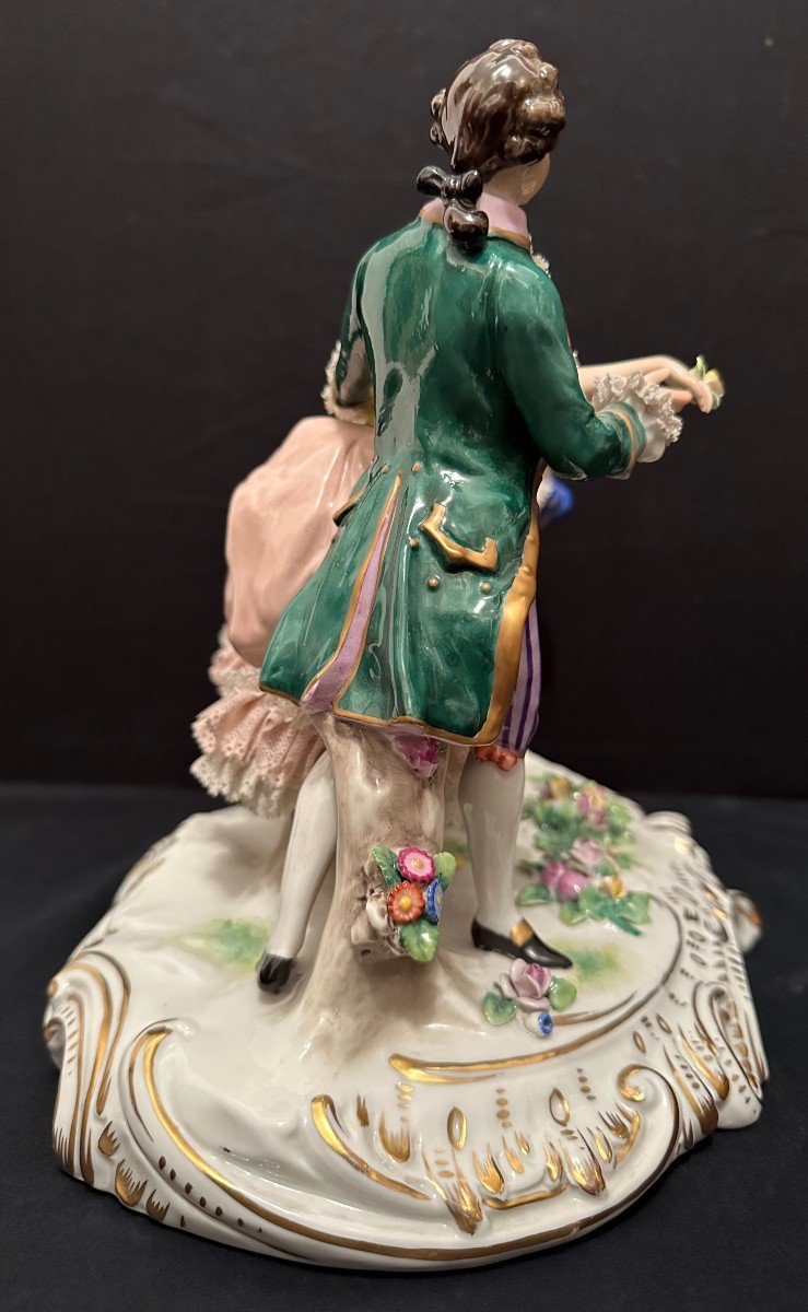 Important Groupe En Porcelaine Par Sitzendorf Saxe Allemagne-photo-5