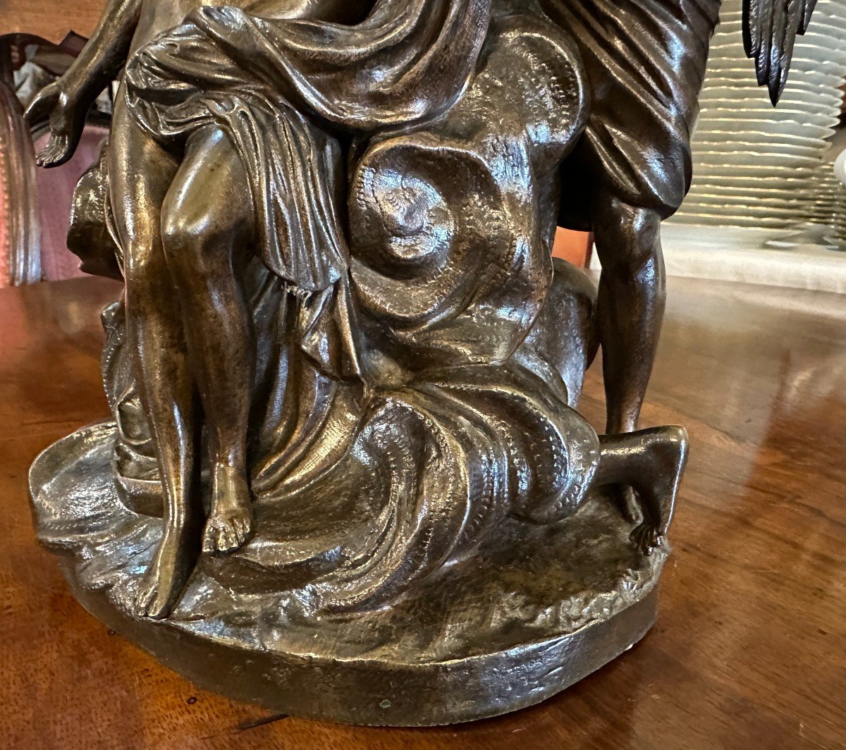 Bronze Sculpture Allegory Of Time Revealing The Truth And Overcoming Ignorance 19th Century-photo-5