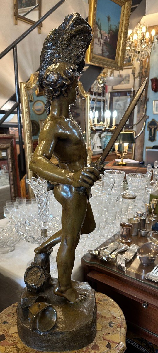Large Bronze Sculpture 97 Cm Jason And The Golden Fleece By Lanson Fonte Susse XIXth-photo-7