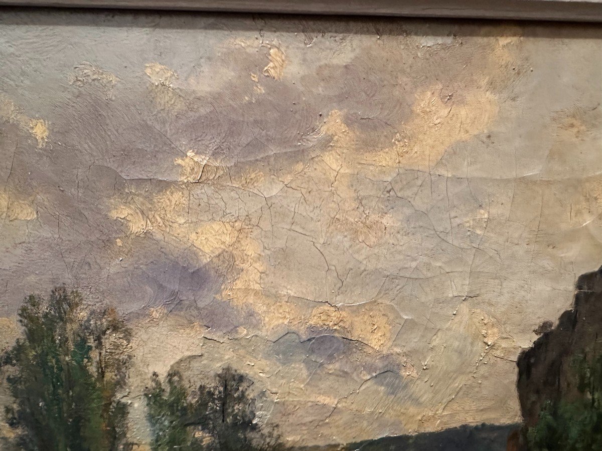Riverside Landscape Painting Barbizon School Jacques Brielman 19th Century-photo-4