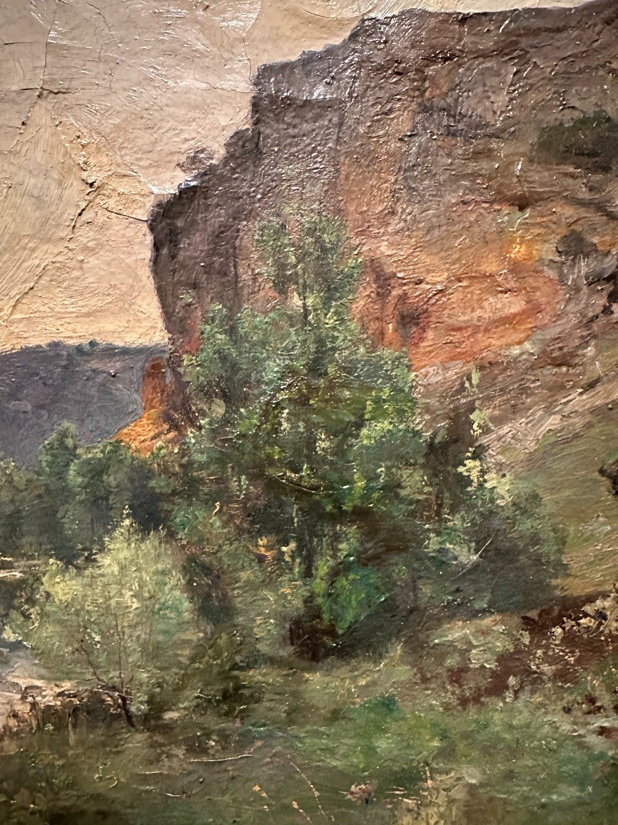 Riverside Landscape Painting Barbizon School Jacques Brielman 19th Century-photo-6