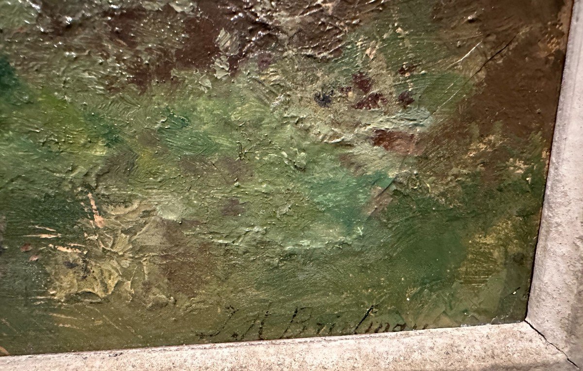 Riverside Landscape Painting Barbizon School Jacques Brielman 19th Century-photo-7