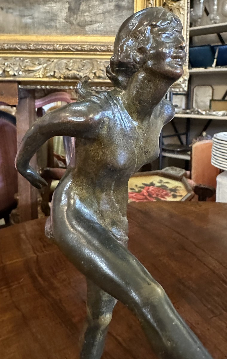 Art Deco Bronze Dancer By American Sculptor Ethel Ehrmann Loewy Godard Caster 1925-photo-2