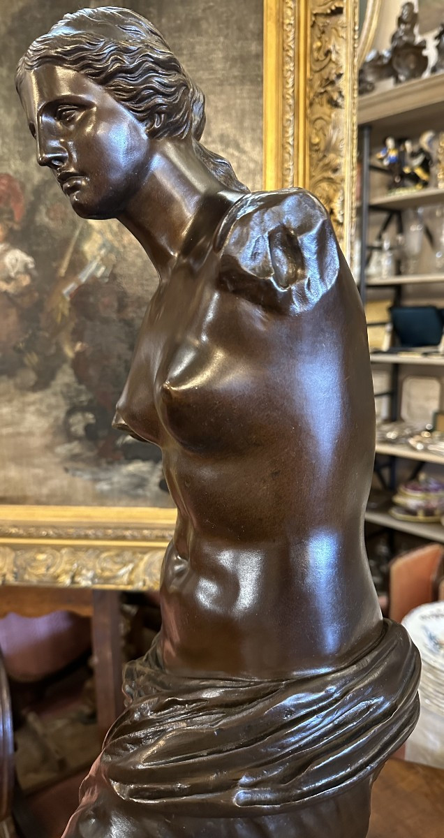 Large Bronze Sculpture Venus De Milo By The Louvre Workshops Cast 19th Century 87 Cm-photo-1