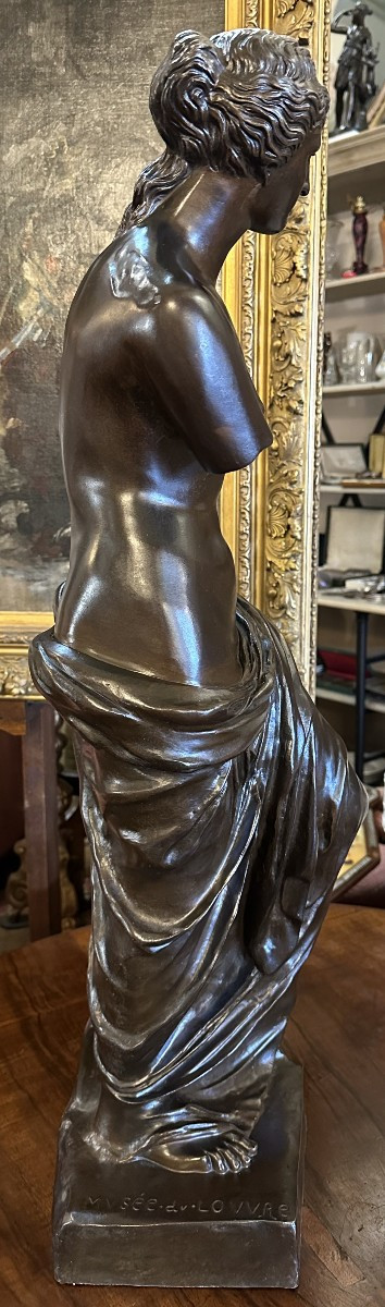 Large Bronze Sculpture Venus De Milo By The Louvre Workshops Cast 19th Century 87 Cm-photo-6