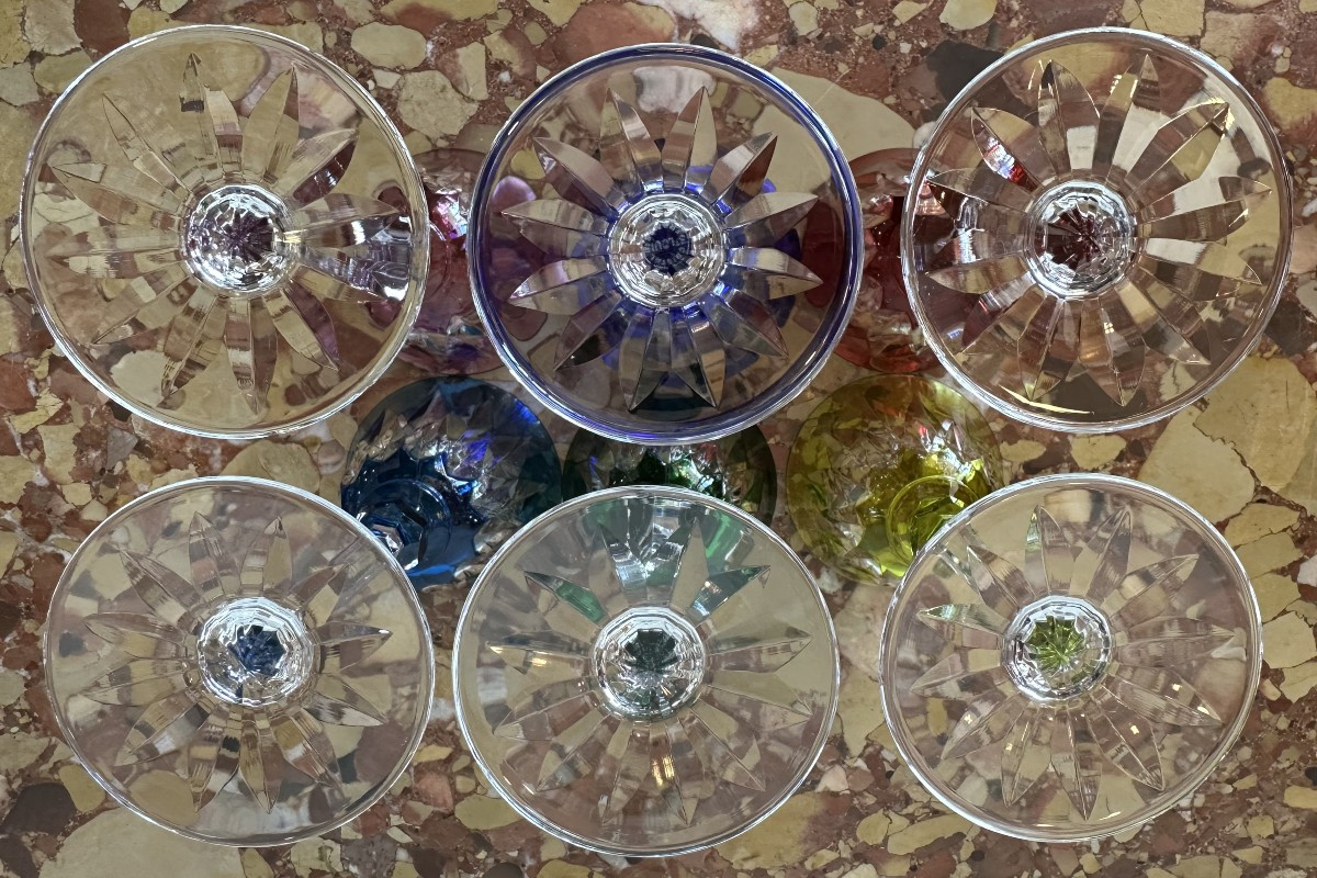6 Verres En Cristal De Couleur à Vin Du Rhin Roemer Modèle Provence Cristallerie De Saint Louis-photo-7