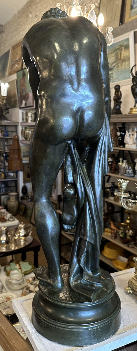 Large Bronze Sculpture The Woodcutter From La Fontaine's Fable By Louis Chambard 19th Century 88 Cm-photo-4