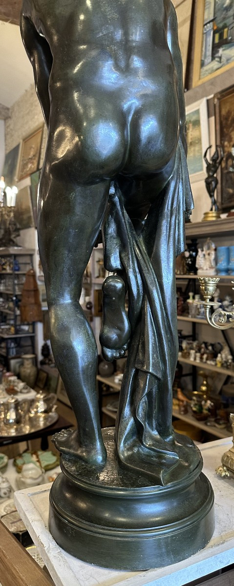 Large Bronze Sculpture The Woodcutter From La Fontaine's Fable By Louis Chambard 19th Century 88 Cm-photo-7