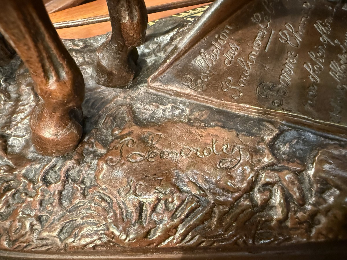 Sculpture Bronze Cheval Bonne Chance Des Poulinières Célèbres Par Pierre Lenordez XIXème-photo-6