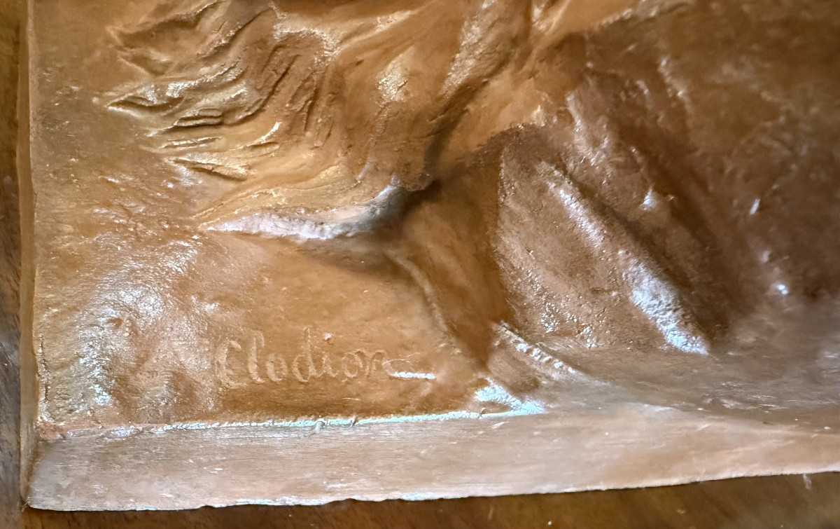 Sculpture Terre Cuite Femme Faune Et Ses Enfants Musiciens d'Après Clodion XIXème-photo-7
