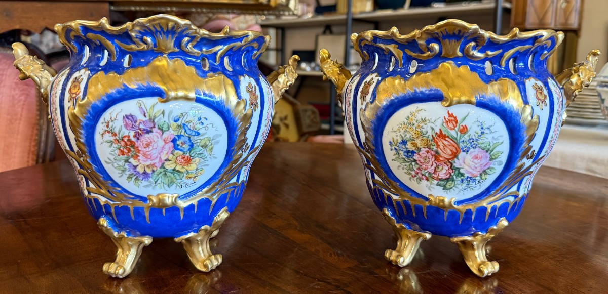 Louis XV Porcelain Set By L Pichon In Limoges, 20th Century-photo-3