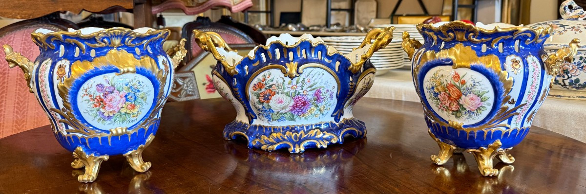 Louis XV Porcelain Set By L Pichon In Limoges, 20th Century