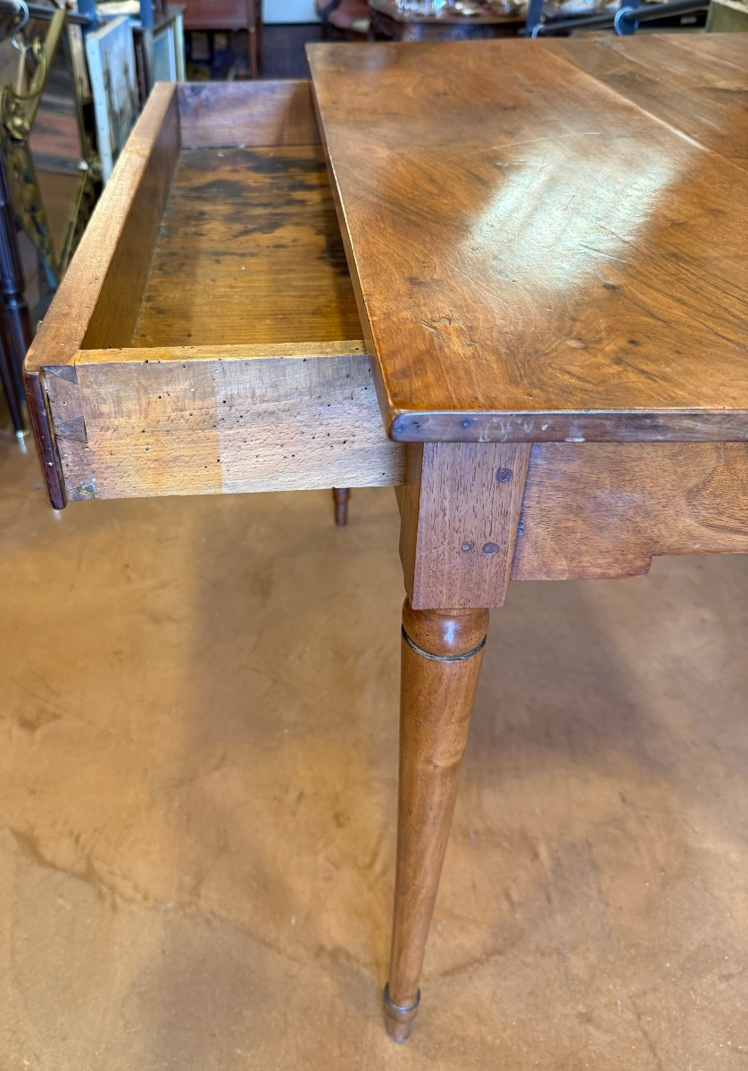 Desk Table In Blond Walnut, Directoire Period, Late 18th Century.-photo-4