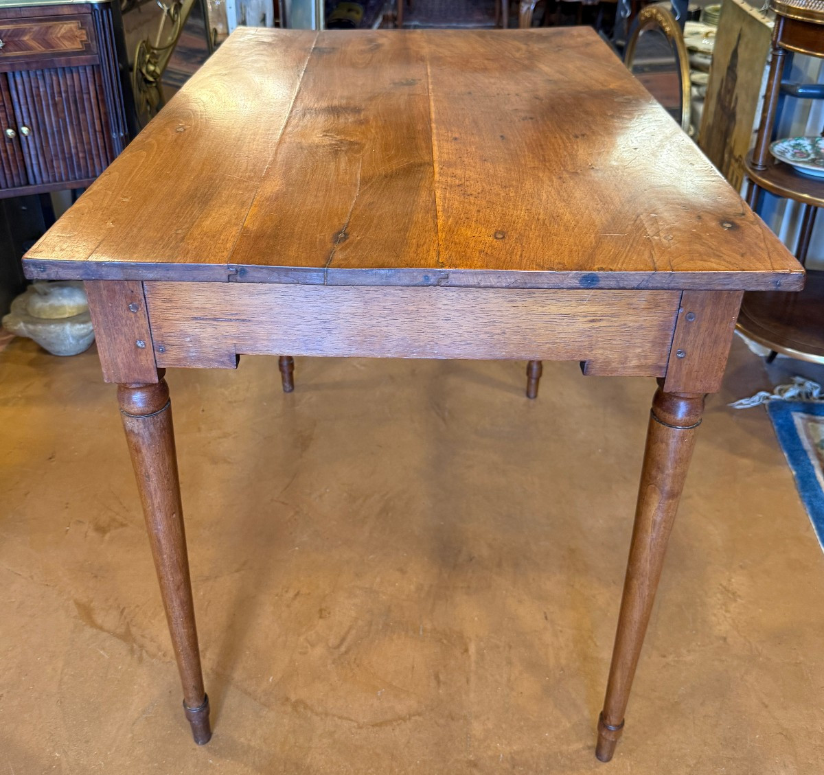 Desk Table In Blond Walnut, Directoire Period, Late 18th Century.-photo-6
