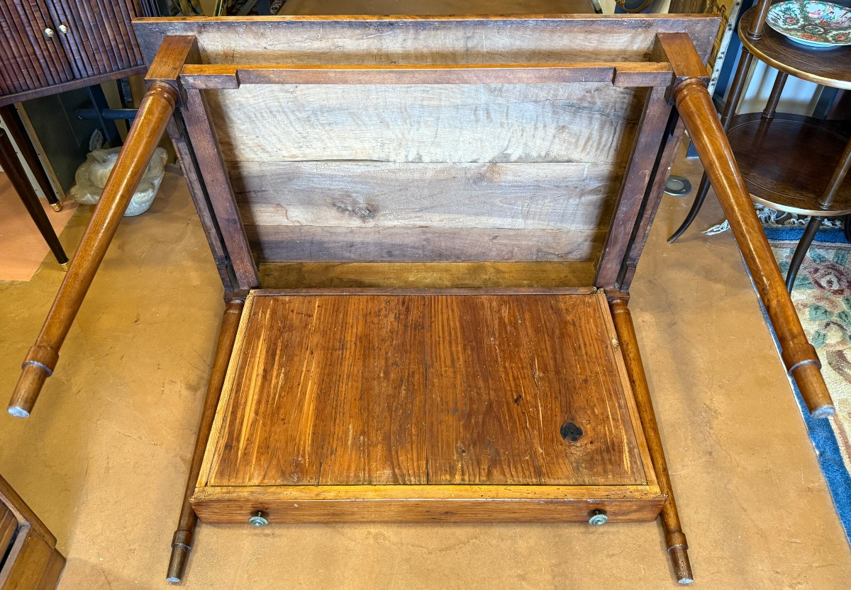 Desk Table In Blond Walnut, Directoire Period, Late 18th Century.-photo-8