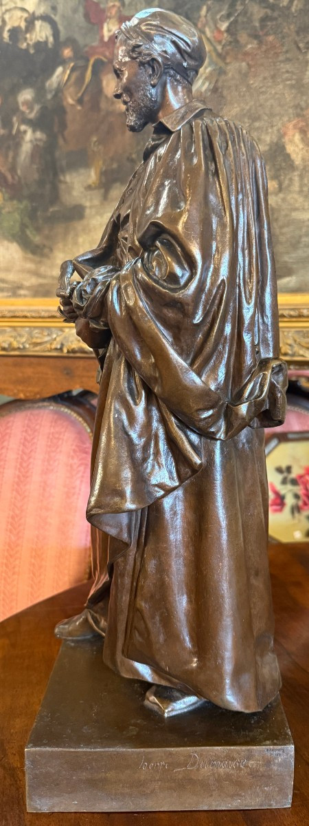 Important Bronze Sculpture Of Rabelais By Henry Dumaige émile Colin Founder 19th Century-photo-1