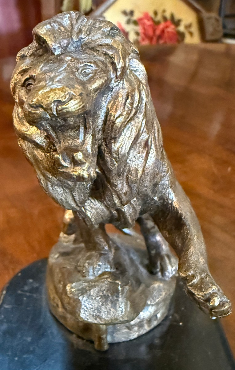 Sculpture bronze lion Peugeot tuant un serpent par  Maurice MARX-photo-5