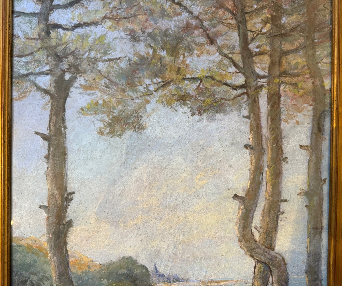 Very Large Pastel Of The Wild Coast Royan  By Camille Mériot In Rochefort-photo-3
