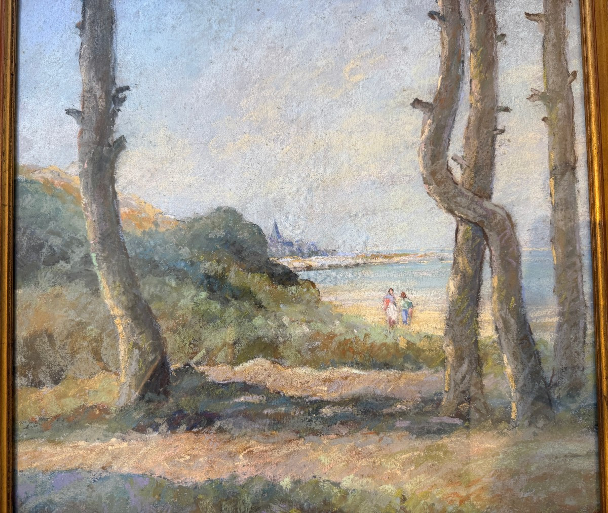 Very Large Pastel Of The Wild Coast Royan  By Camille Mériot In Rochefort-photo-4