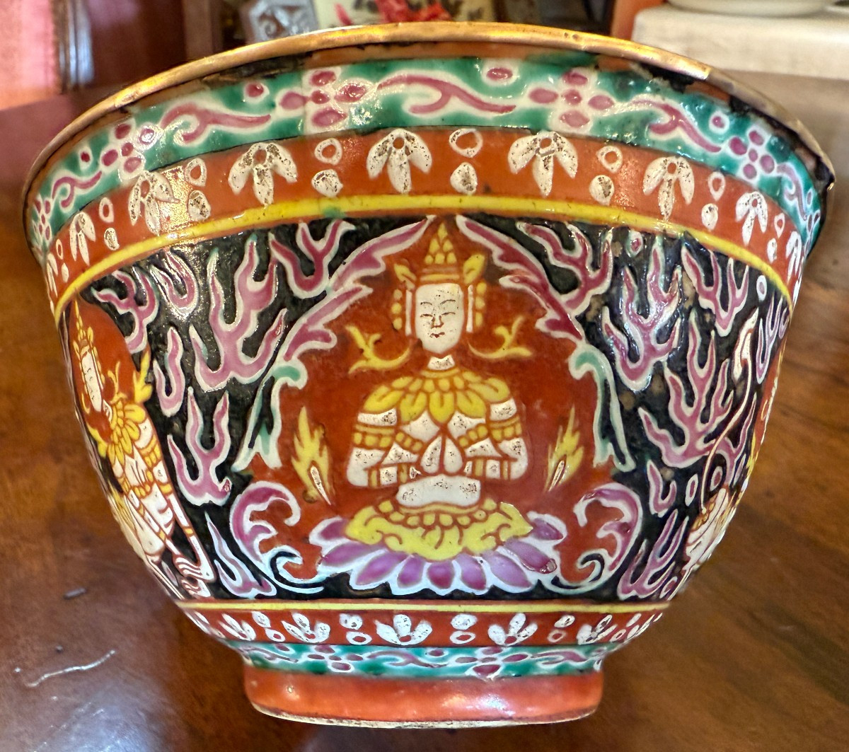Chine bol en porcelaine Bencharong pour le marché thaïlandais  XIXème-photo-4