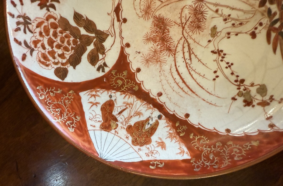 Kutani Porcelain Bonsai Plate From Japan, Meiji Period, Late 19th Century-photo-3