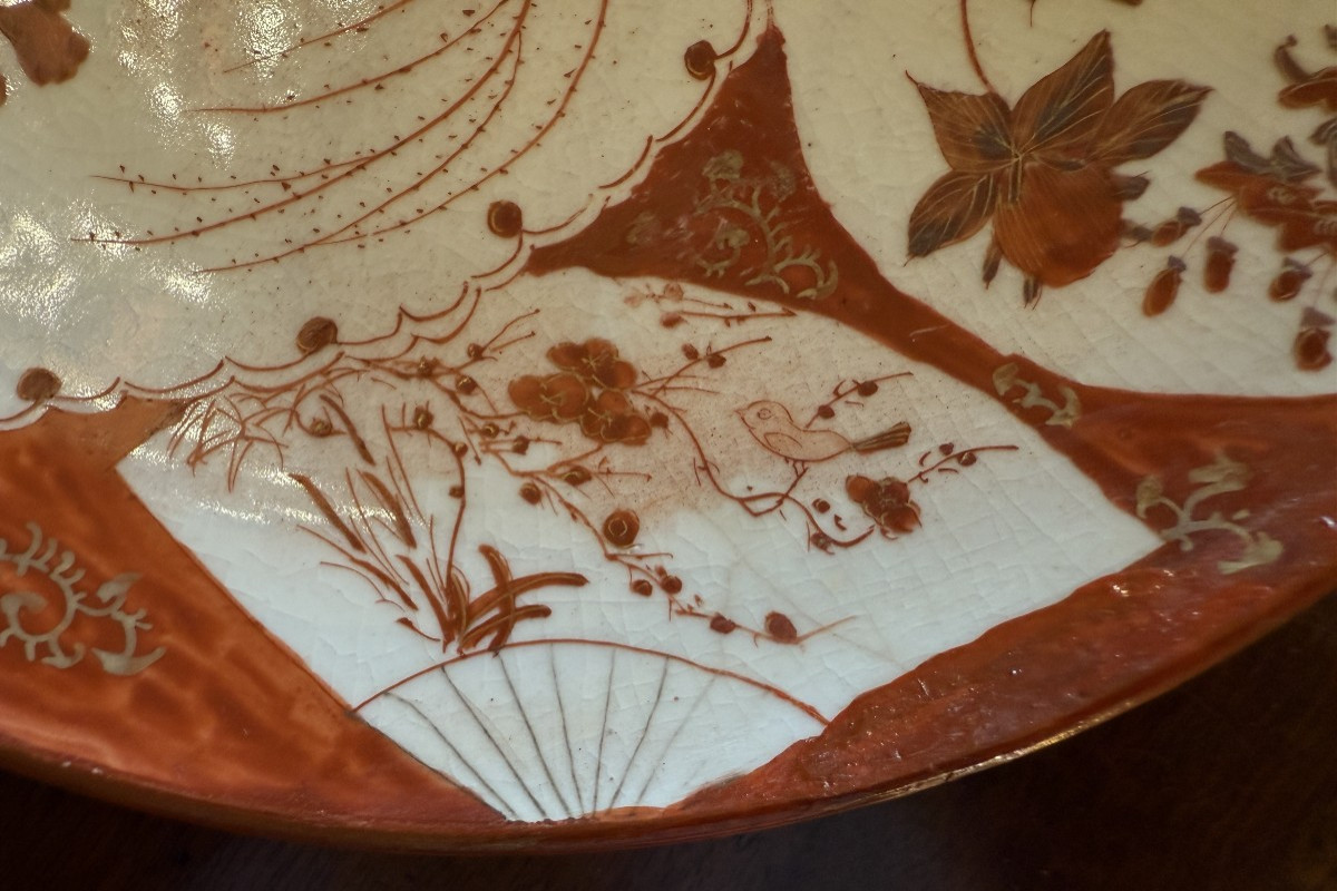 Kutani Porcelain Bonsai Plate From Japan, Meiji Period, Late 19th Century-photo-5