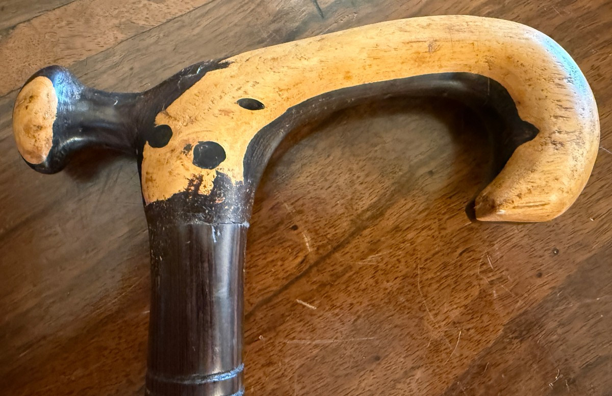 Captain's Cane In Guaiac Wood, 19th Century Port Work-photo-3