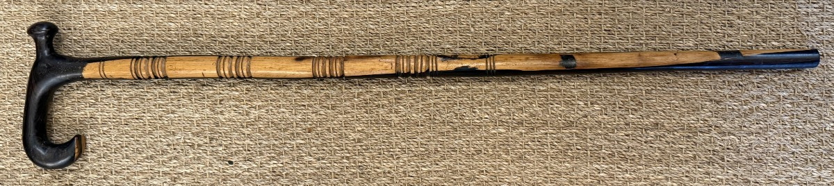 Captain's Cane In Guaiac Wood, 19th Century Port Work