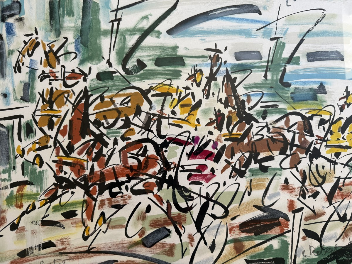Gen Paul grande lithographie couleur les sulkys épreuve d'artiste 1974-photo-2