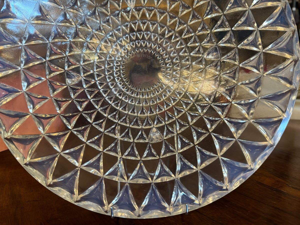 R Lalique coupe Art Déco verre blanc opalescent modèle Rosace 1930-photo-4