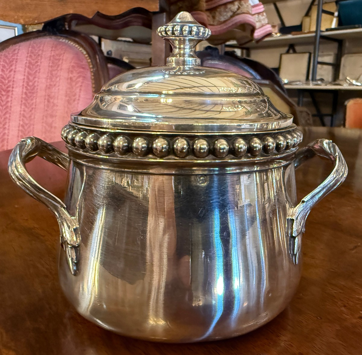 Solid Silver Tea And Coffee Set, Pearl Model, Goldsmith Hénin & Cie, Late 19th Century-photo-2