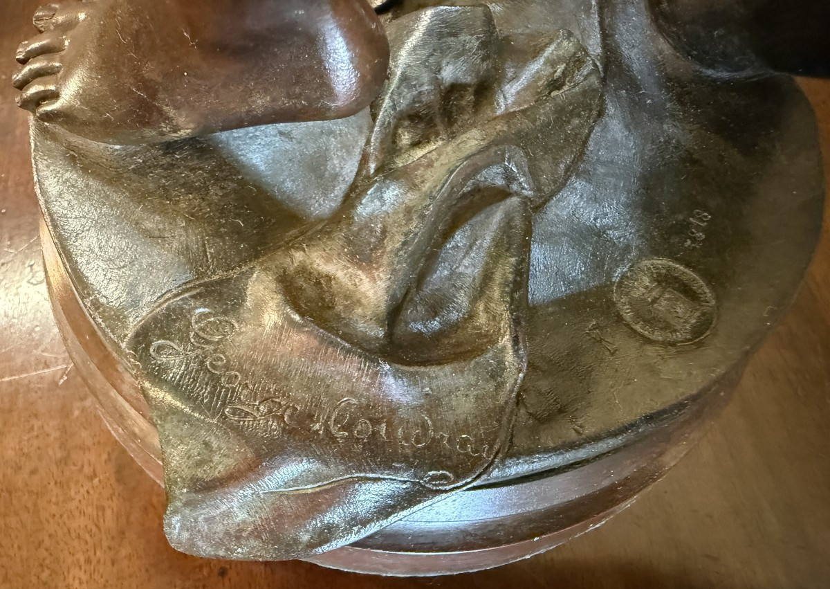 Sculpture bronze femme  Twea danseuse aux castagnettes par Georges Coudray fin XIXème-photo-7