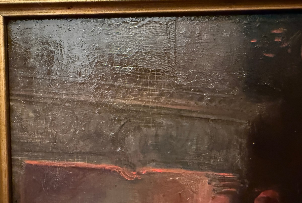 Painting Of A Cardinal Warming Himself By The Fireplace By Géo Weiss, Barbizon School-photo-4