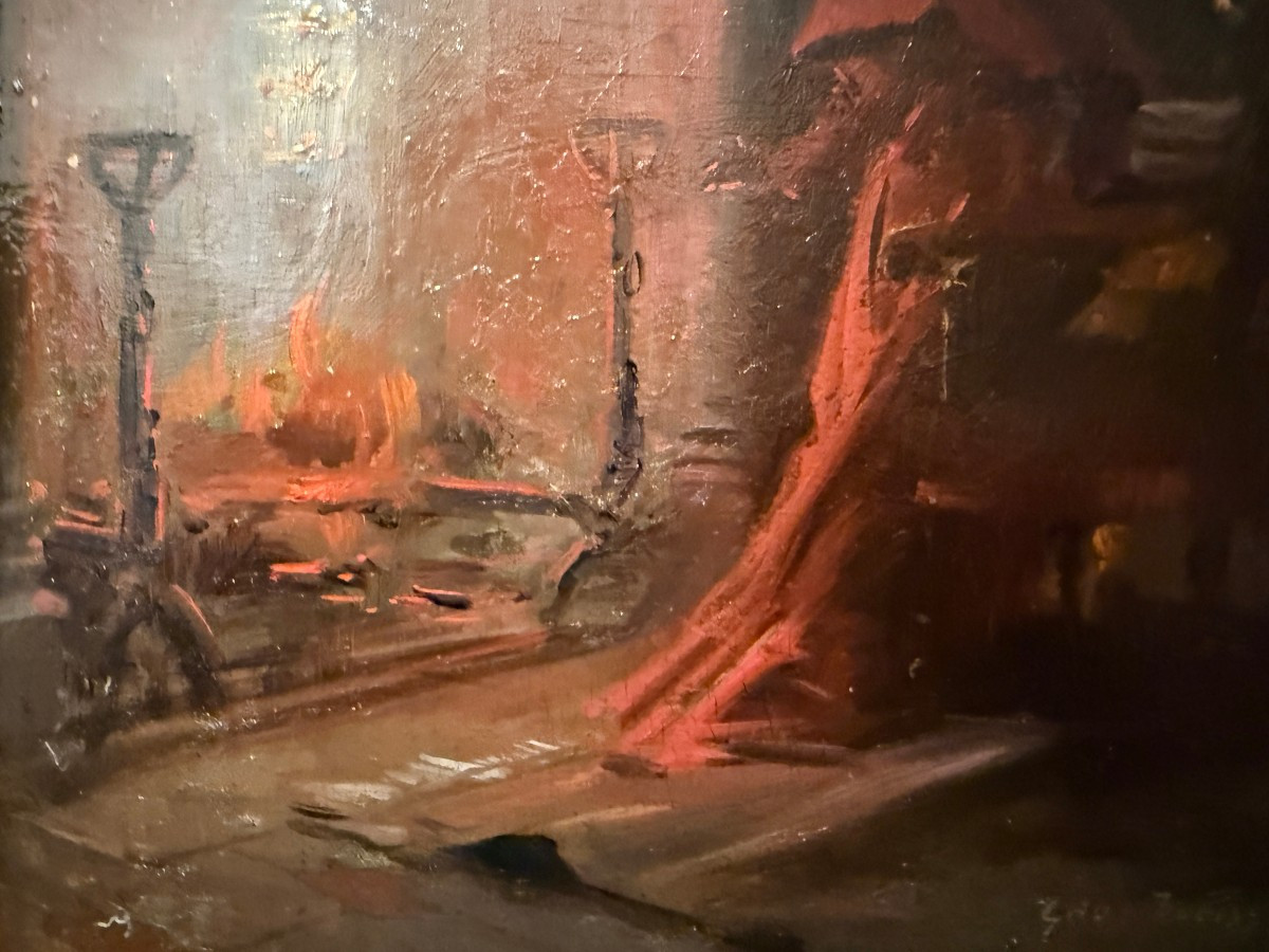 Painting Of A Cardinal Warming Himself By The Fireplace By Géo Weiss, Barbizon School-photo-6