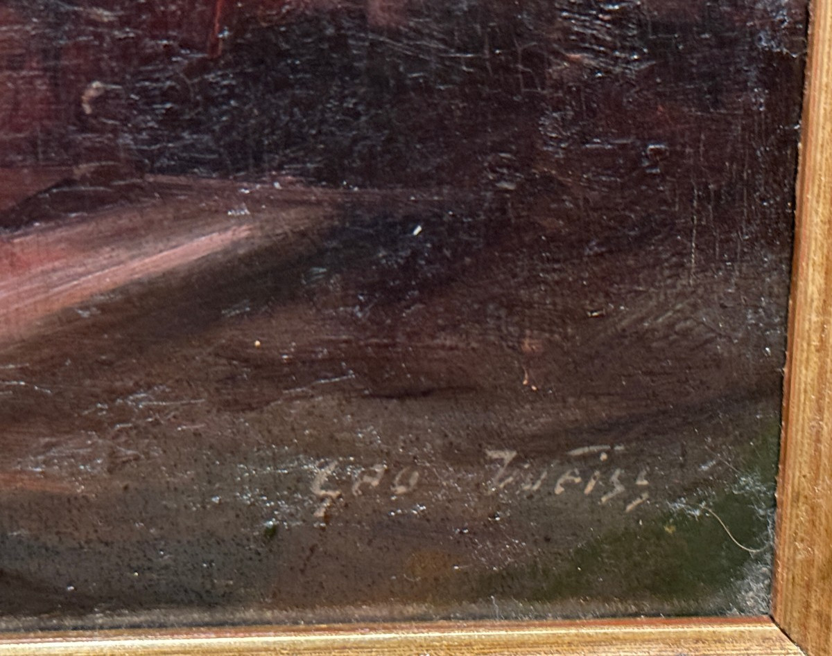 Painting Of A Cardinal Warming Himself By The Fireplace By Géo Weiss, Barbizon School-photo-7