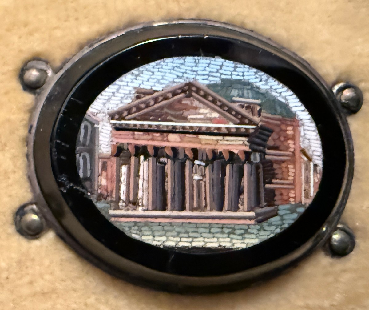 Trois micro mosaïques monuments de Rome souvenir du Grand Tour XIXème-photo-6