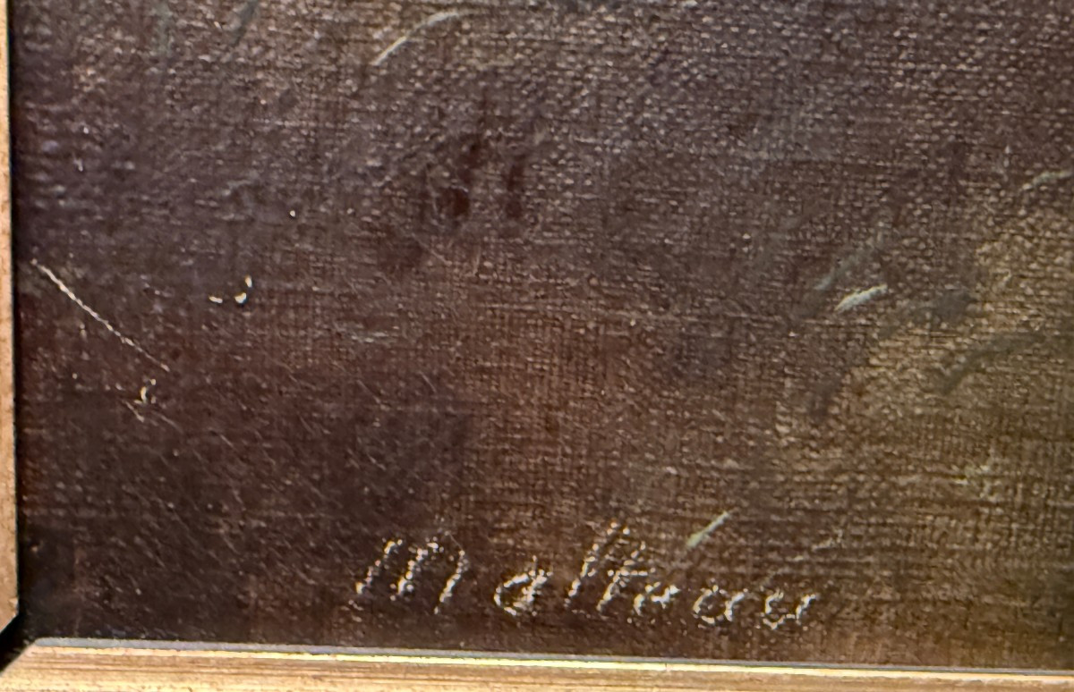 Tableau fermière et son troupeau par Malteau  XIXème-photo-5