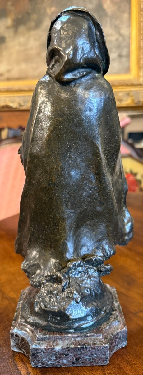 Sculpture bronze orientaliste l'arabe aveugle par Théodore Rivière Colin fondeur c1890-photo-2
