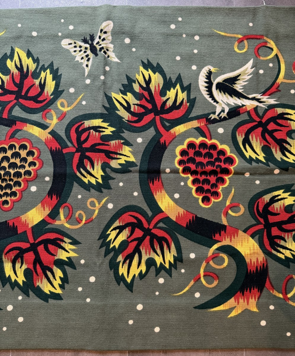 Jean Picart Le Doux tapisserie de laine imprimée à la main La Treille Robert Four éditeur c1950-photo-4