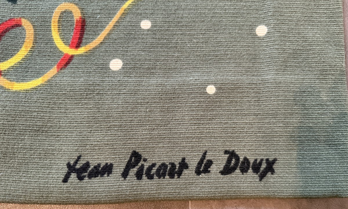 Jean Picart Le Doux tapisserie de laine imprimée à la main La Treille Robert Four éditeur c1950-photo-5