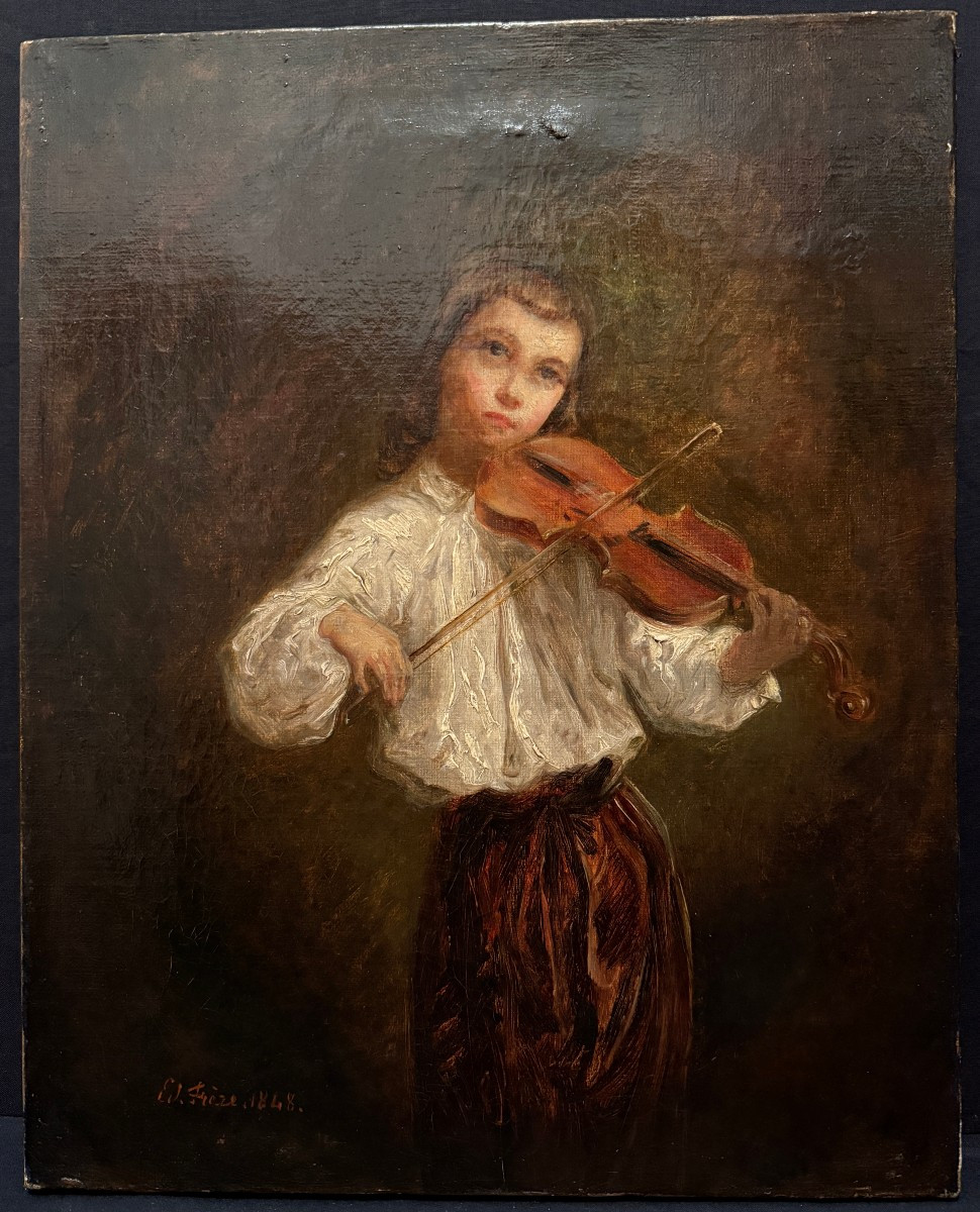 édouard Frère Painting Child Playing The Violin 1848-photo-2