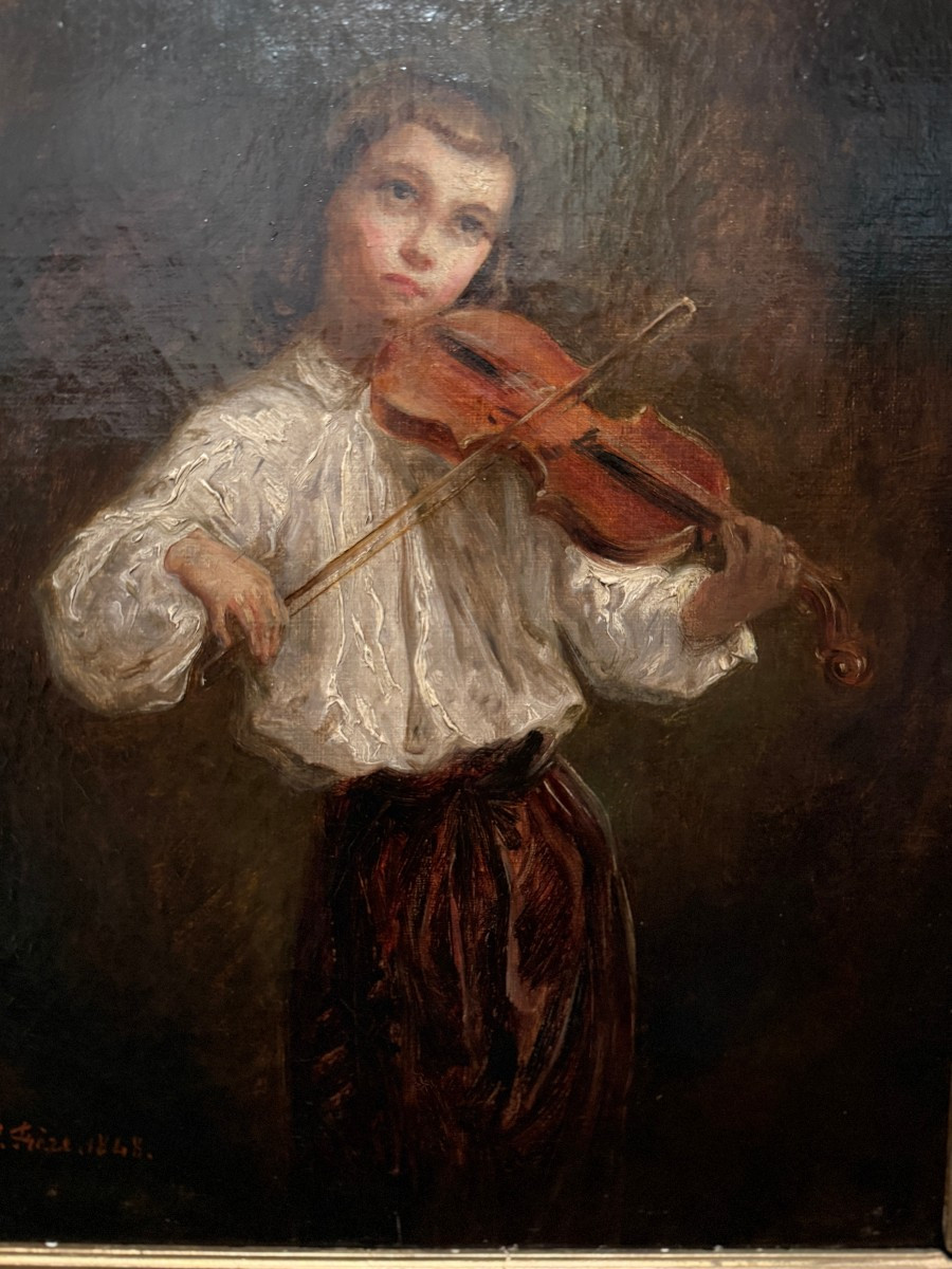édouard Frère Painting Child Playing The Violin 1848-photo-1