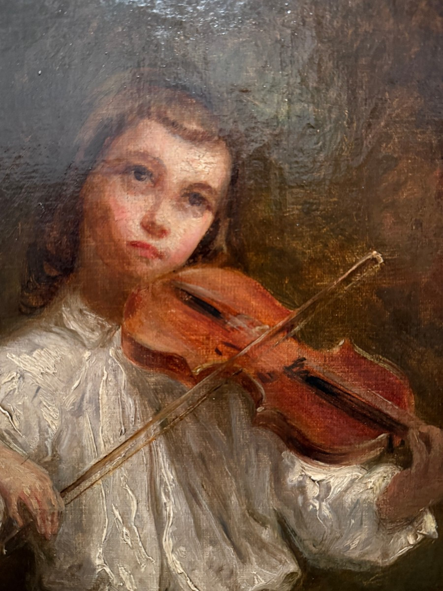 édouard Frère Painting Child Playing The Violin 1848-photo-2