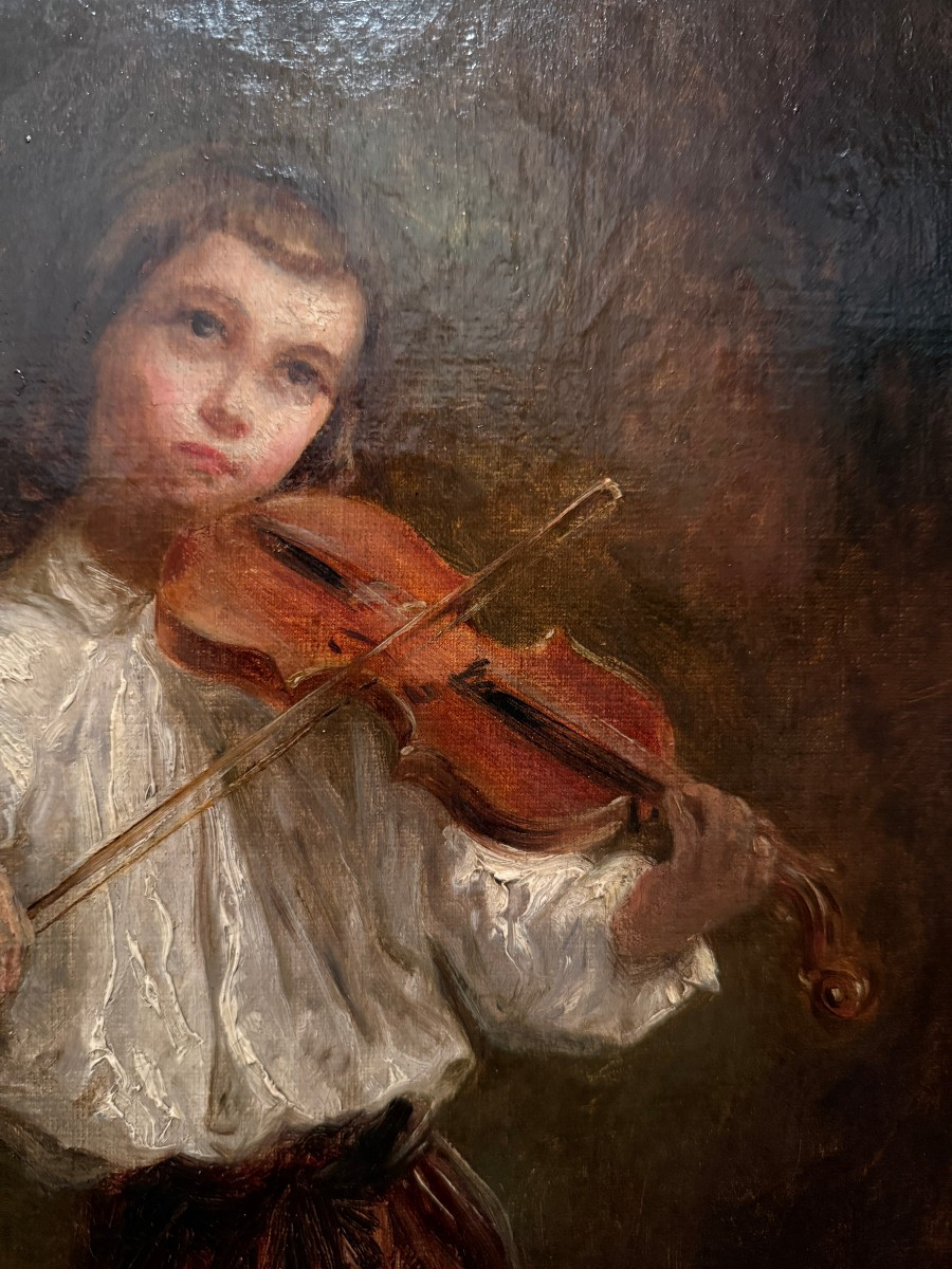 édouard Frère Painting Child Playing The Violin 1848-photo-4