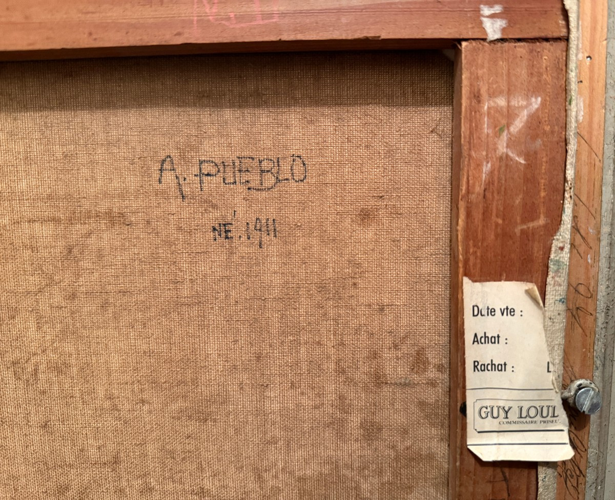 Pointillist Painting Of The Apse Of Notre Dame De Paris And The Seine By Pueblo Circa 1930-photo-8