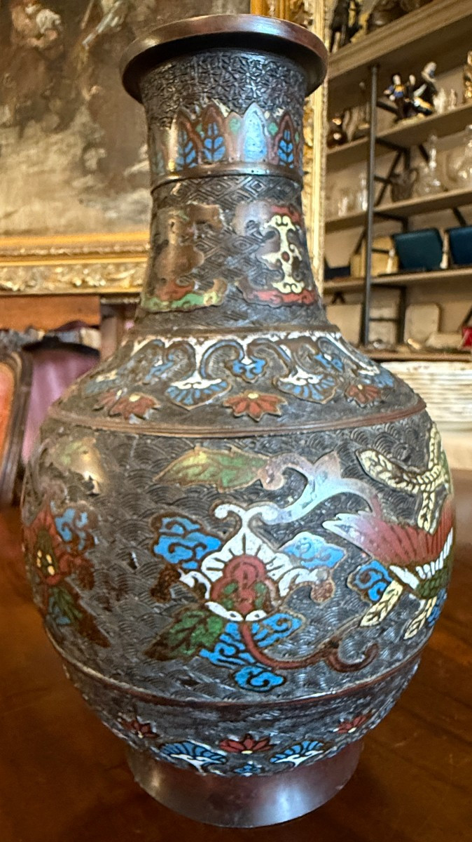 Pair Of Enamelled Bronze Dragon Vases, Japan, Late 19th Century-photo-3